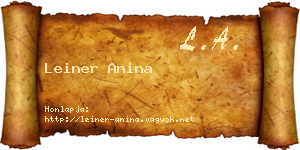 Leiner Anina névjegykártya